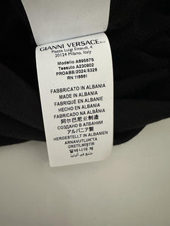 Versace Crewneck Womens Black/Gold Medusa Embroidered Sweater 10 US (44) A89567S