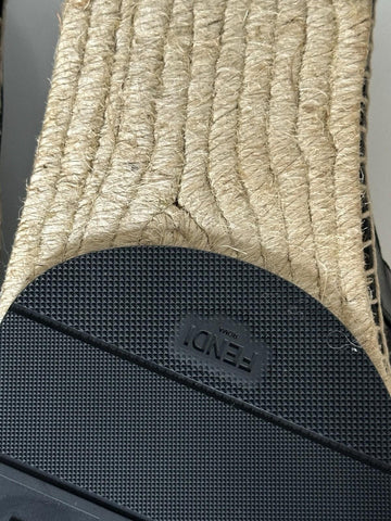 Fendi FF Loro Men's Fabric/Leather Espadrille 10 US (Fendi 9) IT 7P1409 NIB $730