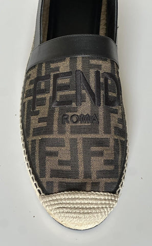 Fendi FF Loro Men's Fabric/Leather Espadrille 10 US (Fendi 9) IT 7P1409 NIB $730