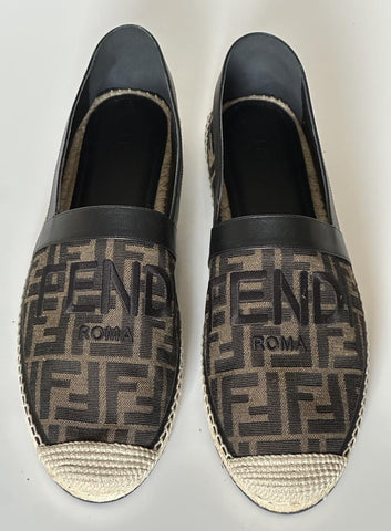 Fendi FF Loro Men's Fabric/Leather Espadrille 10 US (Fendi 9) IT 7P1409 NIB $730