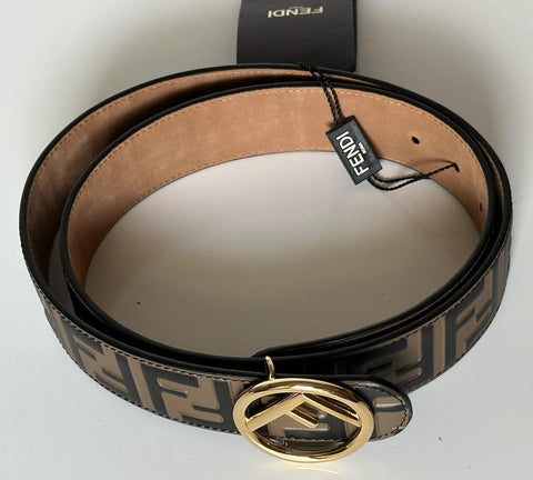 Fendi FF Brown Leather Gold Buckle Reversible Belt 90/36 Italy 8C0585 NWT $620