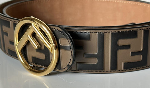Fendi FF Brown Leather Gold Buckle Reversible Belt 95/38 Italy 8C0585 NWT $620