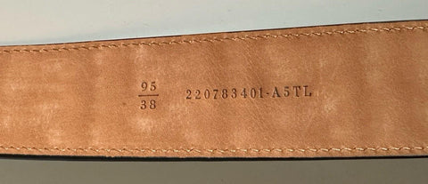 Fendi FF Brown Leather Gold Buckle Reversible Belt 95/38 Italy 8C0585 NWT $620