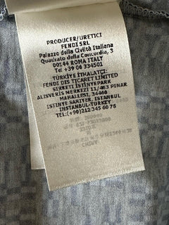 Fendi FF Logo Print Blue Cotton Jersey T-Shirt XL FY0936 IT NWT $890