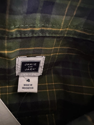 Janie and Jack Boy's Green Dress Shirt Size 4T NWT $36