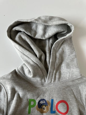 Polo Ralph Lauren Bear Logo Boy's Gray Sweatshirt with Hoodie Size 6 NWT 59.50