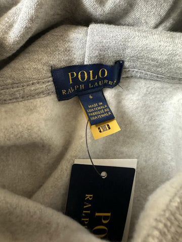 Polo Ralph Lauren Bear Logo Boy's Gray Sweatshirt with Hoodie Size 6 NWT 59.50