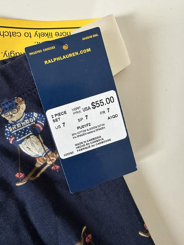 Polo Ralph Lauren Boy’s Bear Blue Pajama Set Size 7 NWT $55