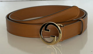 Gucci Interlocking Gold G Buckle Leather Belt Blondie Cognac 115/46 690557 NWT