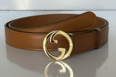 Gucci Interlocking Gold G Buckle Leather Belt Blondie Cognac 115/46 690557 NWT