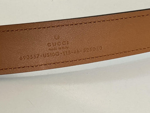 Gucci Interlocking Gold G Buckle Leather Belt Blondie Cognac 115/46 690557 NWT