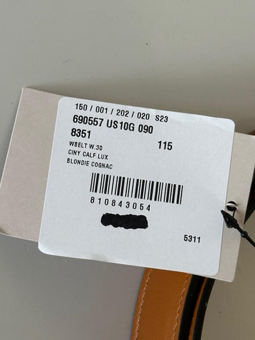 Gucci Interlocking Gold G Buckle Leather Belt Blondie Cognac 115/46 690557 NWT