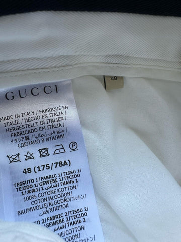 Gucci Double G Embroidery Men’s Short Pants White 32 US/48 Eu 746847 NWT $1250