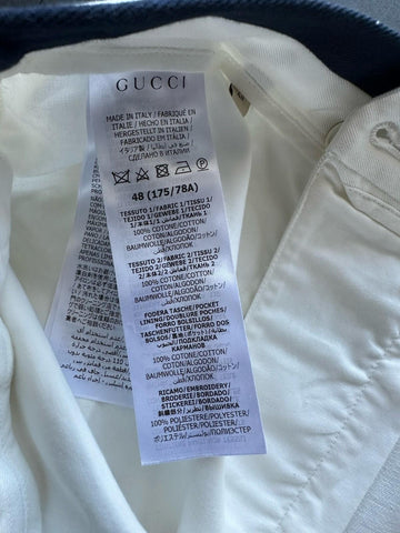 Gucci Double G Embroidery Men’s Short Pants White 32 US/48 Eu 746847 NWT $1250