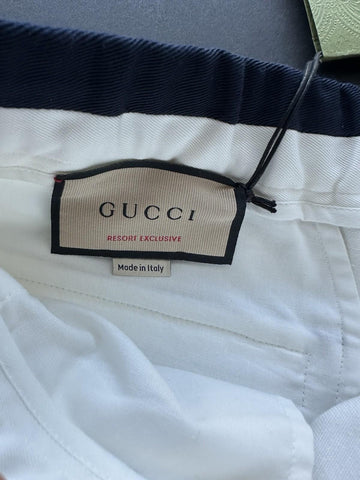 Gucci Double G Embroidery Men’s Short Pants White 32 US/48 Eu 746847 NWT $1250