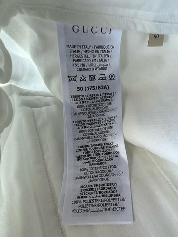 Gucci Double G Embroidery Men’s Short Pants White 34 US/50 Eu 746847 NWT $1250