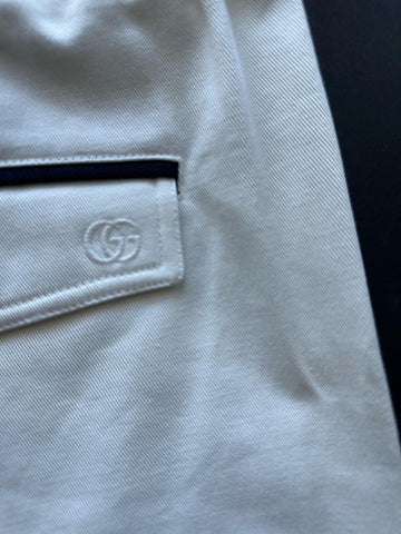 Gucci Double G Embroidery Men’s Short Pants White 34 US/50 Eu 746847 NWT $1250