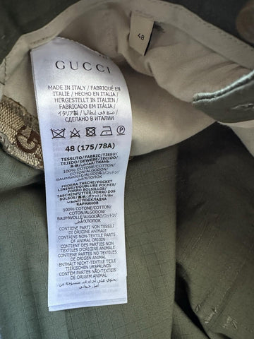 Gucci Men's Green Khaki Cargo Pants  32 US (48 Euro) Italy 751436 NWT $2100