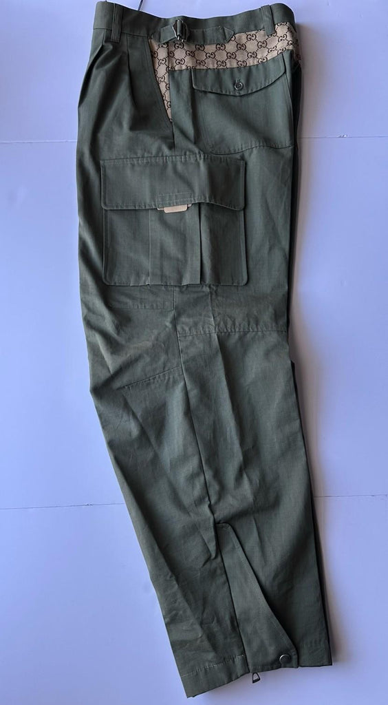 Gucci Men's Green Khaki Cargo Pants  32 US (48 Euro) Italy 751436 NWT $2100