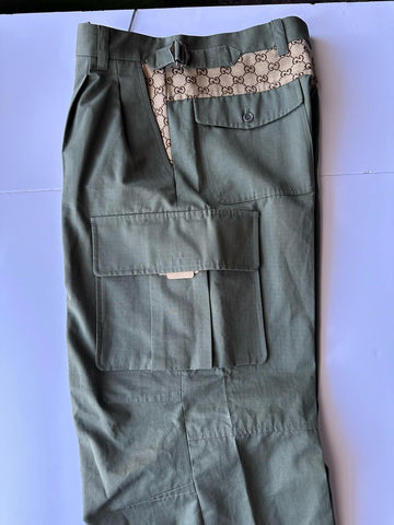 Gucci Men's Green Khaki Cargo Pants  32 US (48 Euro) Italy 751436 NWT $2100