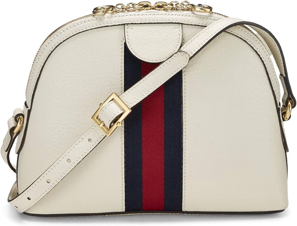 Gucci Ophidia Leather GG Web White Small Shoulder Bag Made in Italy 719881 NWOT