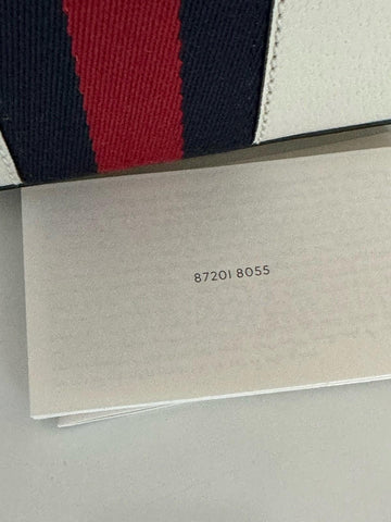 Gucci Ophidia Leather GG Web White Small Shoulder Bag Made in Italy 719881 NWOT