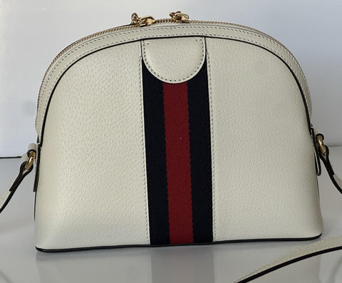 Gucci Ophidia Leather GG Web White Small Shoulder Bag Made in Italy 719881 NWOT