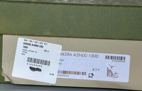 Gucci Women's Leather GG Wedge Black Sandals 11.5 US (41.5 Euro) IT 646386 NIB