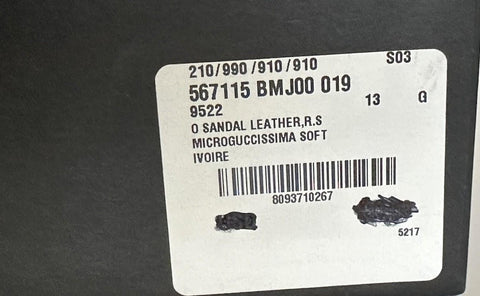 Gucci Microguccissima Soft Men’s Ivory Sandals 13.5 US (Gucci 13) 567115 NIB