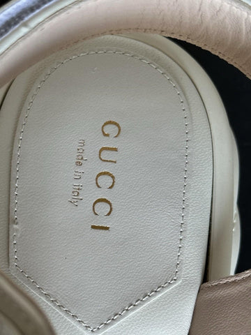 Gucci GG Quilted Open Toe Women’s White Leather Sandals 10 US (40 Eu) 776936 NIB