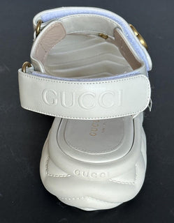 Gucci GG Quilted Open Toe Women’s White Leather Sandals 10 US (40 Eu) 776936 NIB