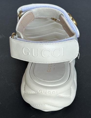 Gucci GG Quilted Open Toe Women’s White Leather Sandals 10 US (40 Eu) 776936 NIB