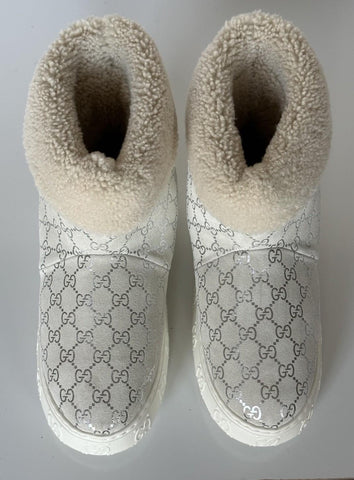Gucci GG Shearling Silver Suede Prestige Fur Boots 9 US (39 Euro) 812045 IT NIB