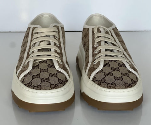 Gucci Men’s GG Lace-up Fabric Beige Sneakers 12.5 US (12 Gucci) 745997 IT NIB