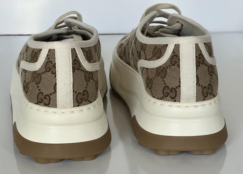 Gucci Men’s GG Lace-up Fabric Beige Sneakers 12.5 US (12 Gucci) 745997 IT NIB