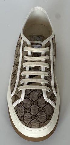 Gucci Men’s GG Lace-up Fabric Beige Sneakers 12.5 US (12 Gucci) 745997 IT NIB