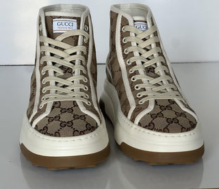 Gucci Men’s GG High Top Fabric Beige Sneakers 8.5 US (Gucci 8) 745999 IT NIB