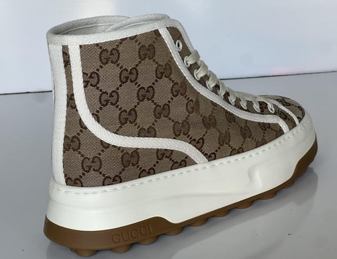 Gucci Men’s GG High Top Fabric Beige Sneakers 8.5 US (Gucci 8) 745999 IT NIB