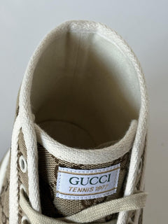 Gucci Men’s GG High Top Fabric Beige Sneakers 11.5 US (Gucci 11) IT 745999 NIB