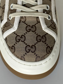 Gucci Men’s GG High Top Fabric Beige Sneakers 11.5 US (Gucci 11) IT 745999 NIB