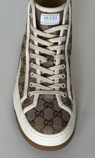 Gucci Men’s GG High Top Fabric Beige Sneakers 11.5 US (Gucci 11) IT 745999 NIB