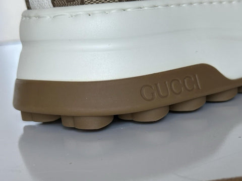 Gucci Men’s GG High Top Fabric Beige Sneakers 11.5 US (Gucci 11) IT 745999 NIB