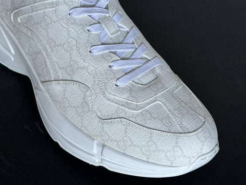 Gucci Men’s Rhyton GG Supreme White Sneakers 14 US (Gucci 13.5) IT 722339 NIB