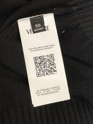 Versace Medusa Embroidered Knit Sweater Black 40 US (50 Eu) 1011884 NWT $1300