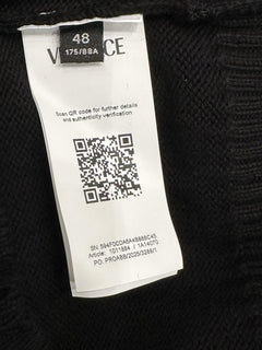 Versace Medusa Embroidered Knit Sweater Black 38 US (48 Eu) 1011884 NWT $1300