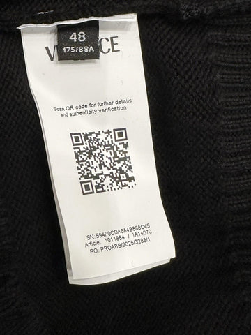 Versace Medusa Embroidered Knit Sweater Black 38 US (48 Eu) 1011884 NWT $1300