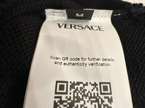 Versace Medusa Embroidered Knit Sweater Black 38 US (48 Eu) 1011884 NWT $1300