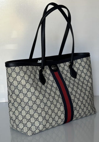 Gucci GG Supreme Web Canvas/Leather Medium Tote Bag Italy 631685 NWOT