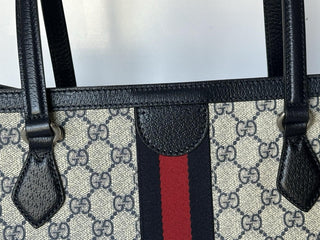 Gucci GG Supreme Web Canvas/Leather Medium Tote Bag Italy 631685 NWOT