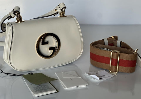 Gucci Blondie Calf Leather White Mini Shoulder Crossbody Bag Italy 698643 NWT